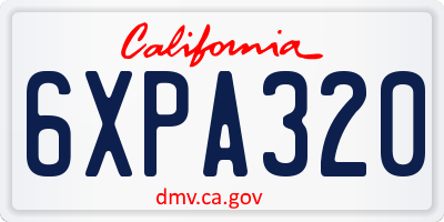 CA license plate 6XPA320