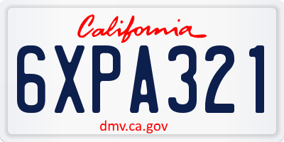 CA license plate 6XPA321