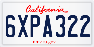 CA license plate 6XPA322