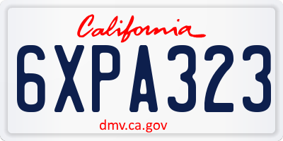 CA license plate 6XPA323
