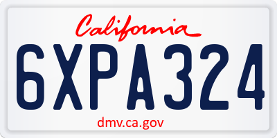 CA license plate 6XPA324