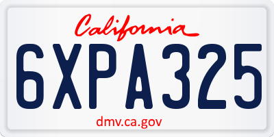 CA license plate 6XPA325