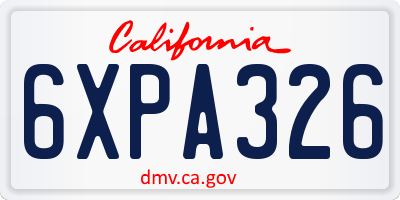 CA license plate 6XPA326