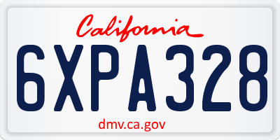 CA license plate 6XPA328
