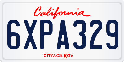 CA license plate 6XPA329