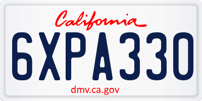 CA license plate 6XPA330
