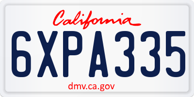 CA license plate 6XPA335
