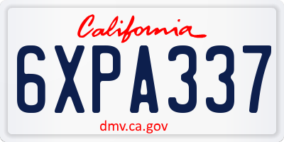 CA license plate 6XPA337
