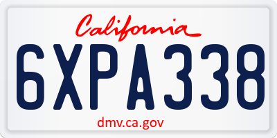 CA license plate 6XPA338