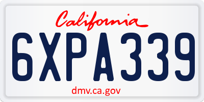CA license plate 6XPA339