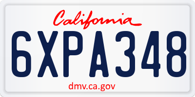 CA license plate 6XPA348