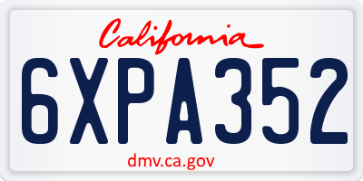 CA license plate 6XPA352