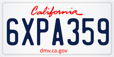 CA license plate 6XPA359