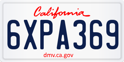 CA license plate 6XPA369