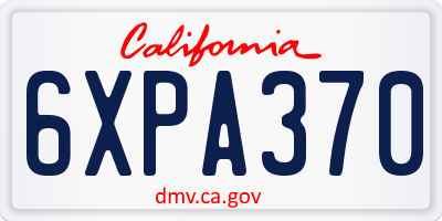 CA license plate 6XPA370