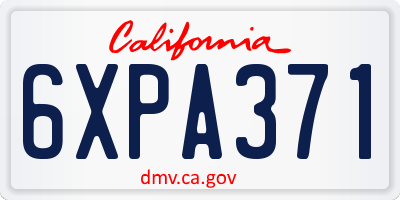 CA license plate 6XPA371