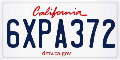 CA license plate 6XPA372