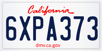 CA license plate 6XPA373
