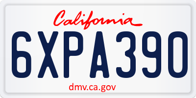 CA license plate 6XPA390