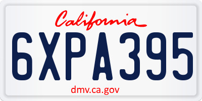 CA license plate 6XPA395