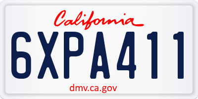 CA license plate 6XPA411