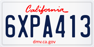 CA license plate 6XPA413
