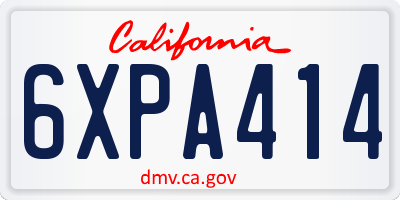 CA license plate 6XPA414