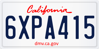CA license plate 6XPA415
