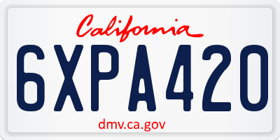 CA license plate 6XPA420