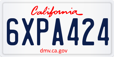 CA license plate 6XPA424