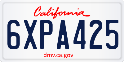 CA license plate 6XPA425