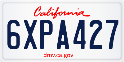 CA license plate 6XPA427