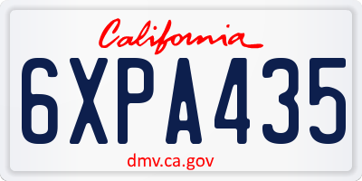 CA license plate 6XPA435