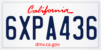 CA license plate 6XPA436