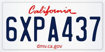 CA license plate 6XPA437