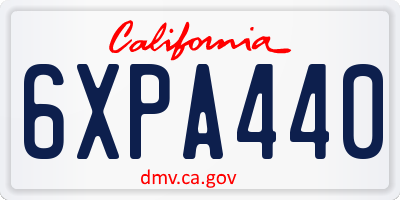 CA license plate 6XPA440