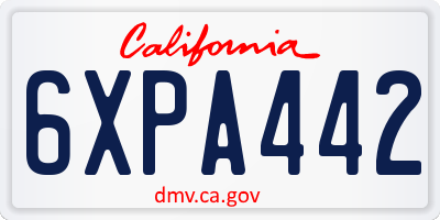 CA license plate 6XPA442