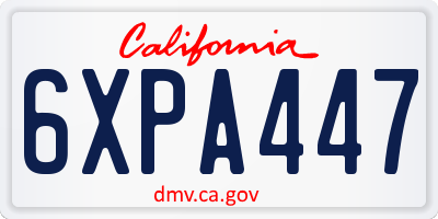 CA license plate 6XPA447