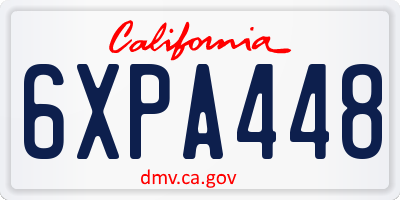 CA license plate 6XPA448