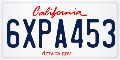 CA license plate 6XPA453