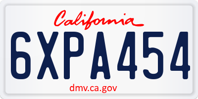 CA license plate 6XPA454