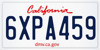 CA license plate 6XPA459