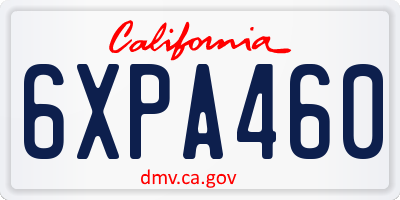 CA license plate 6XPA460