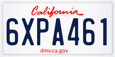 CA license plate 6XPA461