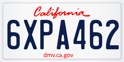 CA license plate 6XPA462