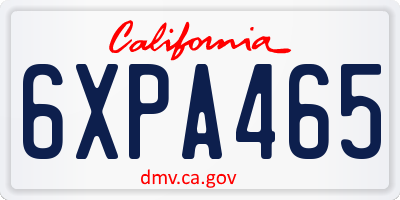 CA license plate 6XPA465