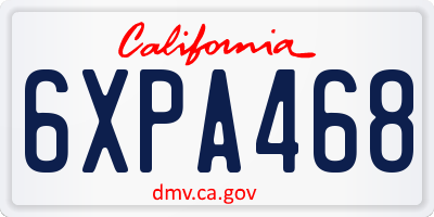 CA license plate 6XPA468
