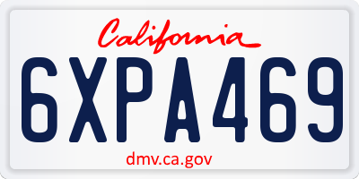 CA license plate 6XPA469