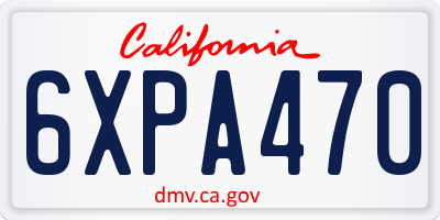 CA license plate 6XPA470