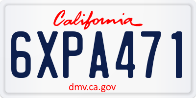 CA license plate 6XPA471